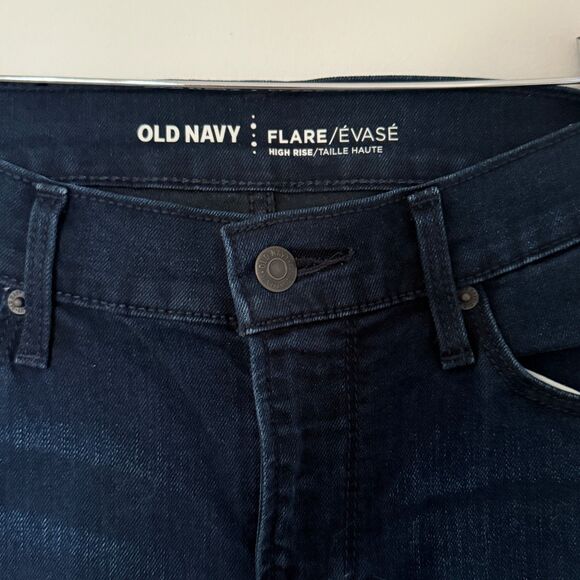 NWT Old Navy High Rise Flare Jeans Stretch Denim Tencell Blend Blue Pants Sz 6 - Picture 3 of 7